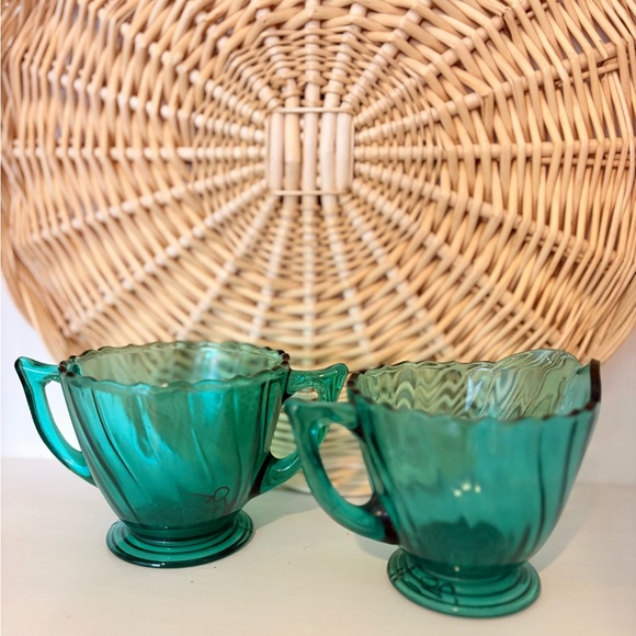 Jeannette Glass Other - Jeannette Vintage Green Glass Creamer and Sugar Set